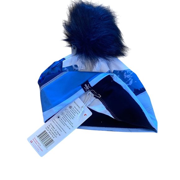 NWT Krimson Klover Illustrated Beanie HAT "Live Boldly" Blue HTF Removable Pom - Picture 12 of 13